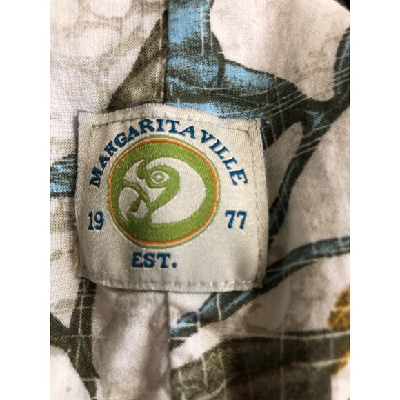 Margaritaville Mens Size Large Button Up Short Sleeve Shirt Tropical Theme - Picture 13 of 13